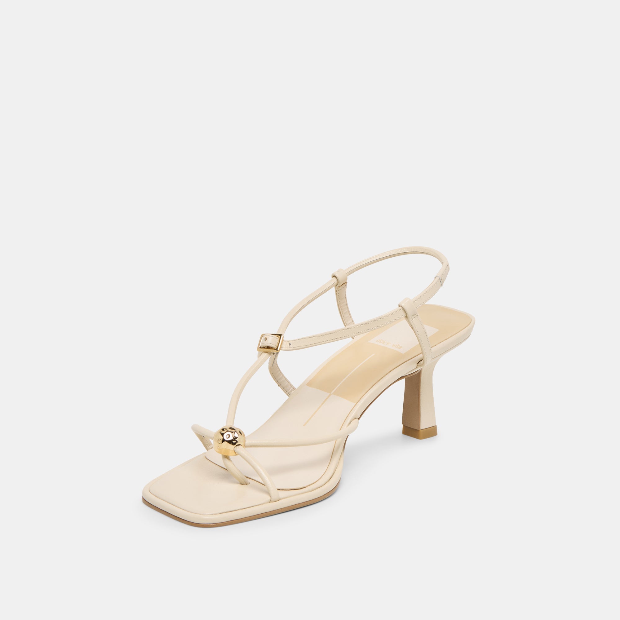MYLEE WIDE HEELS CREME LEATHER