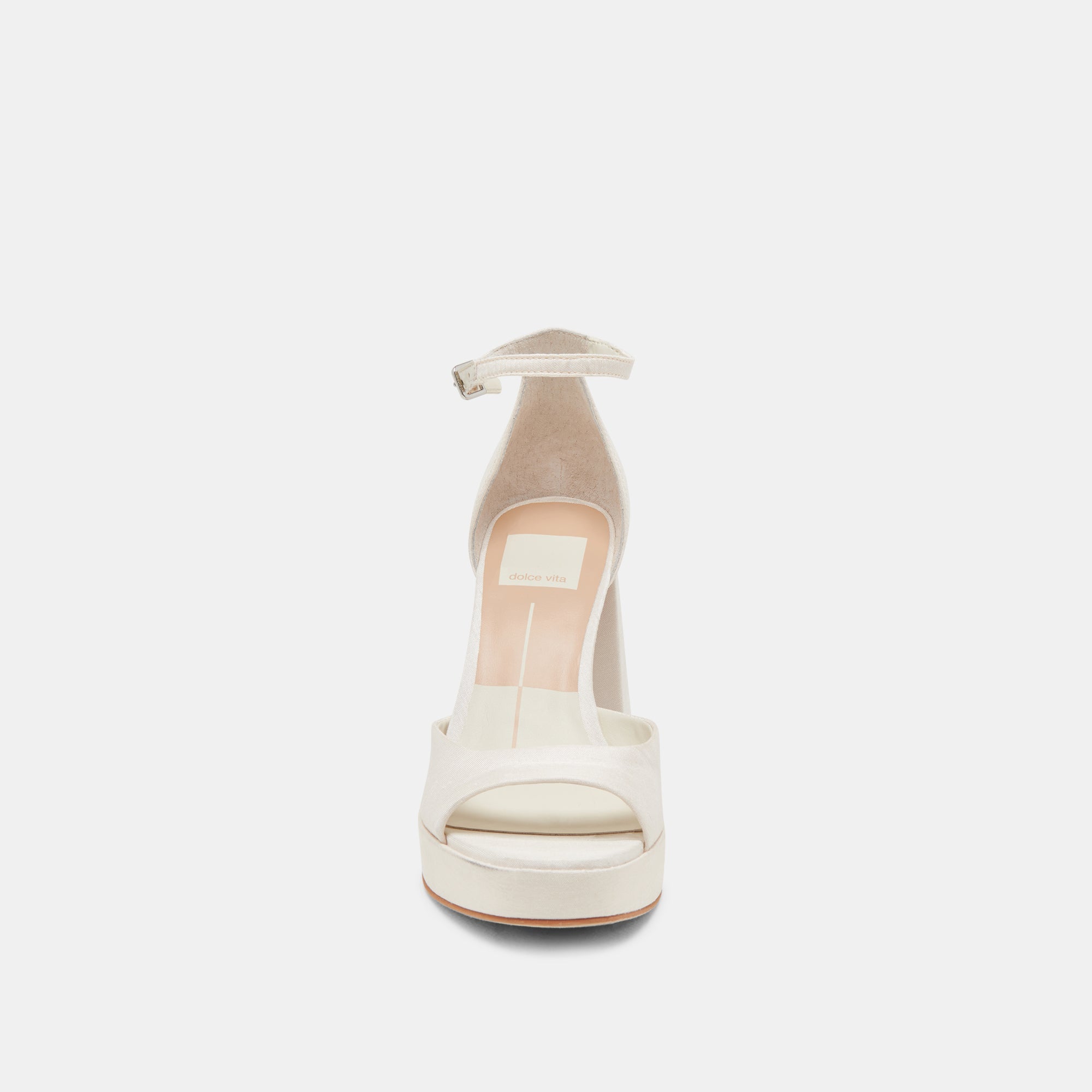 PANDRO WIDE HEELS WHITE SATIN