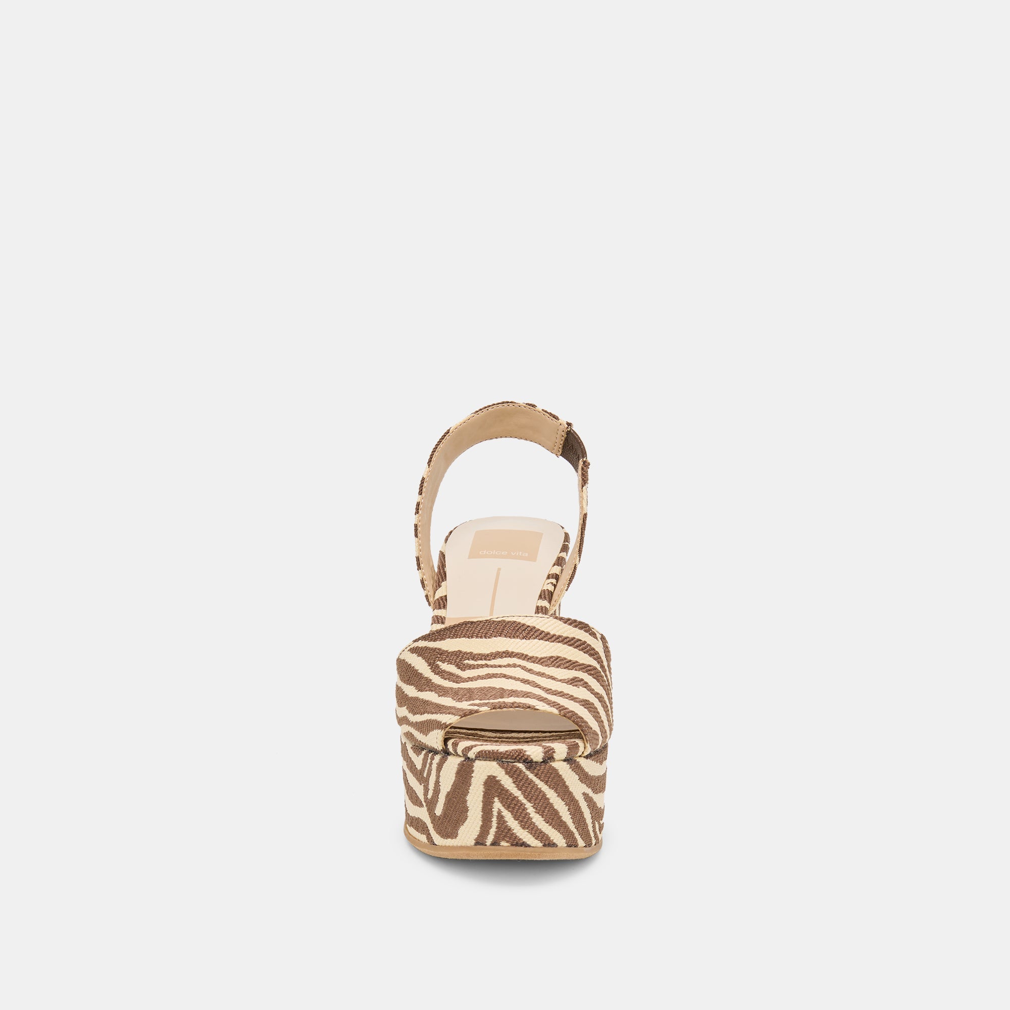 AKERA WEDGES BEIGE ZEBRA RAFFIA