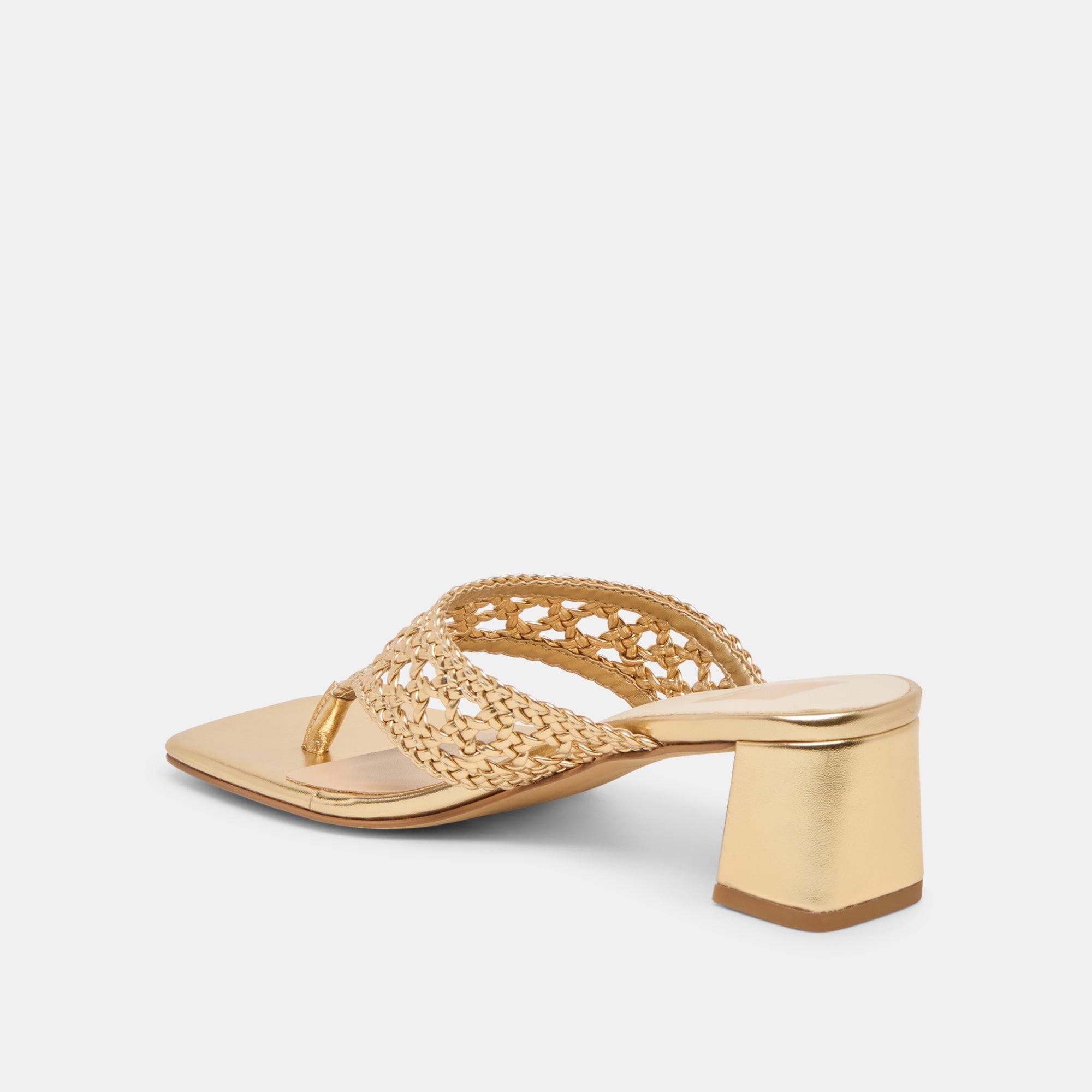 BARLO HEELS GOLD WOVEN STELLA