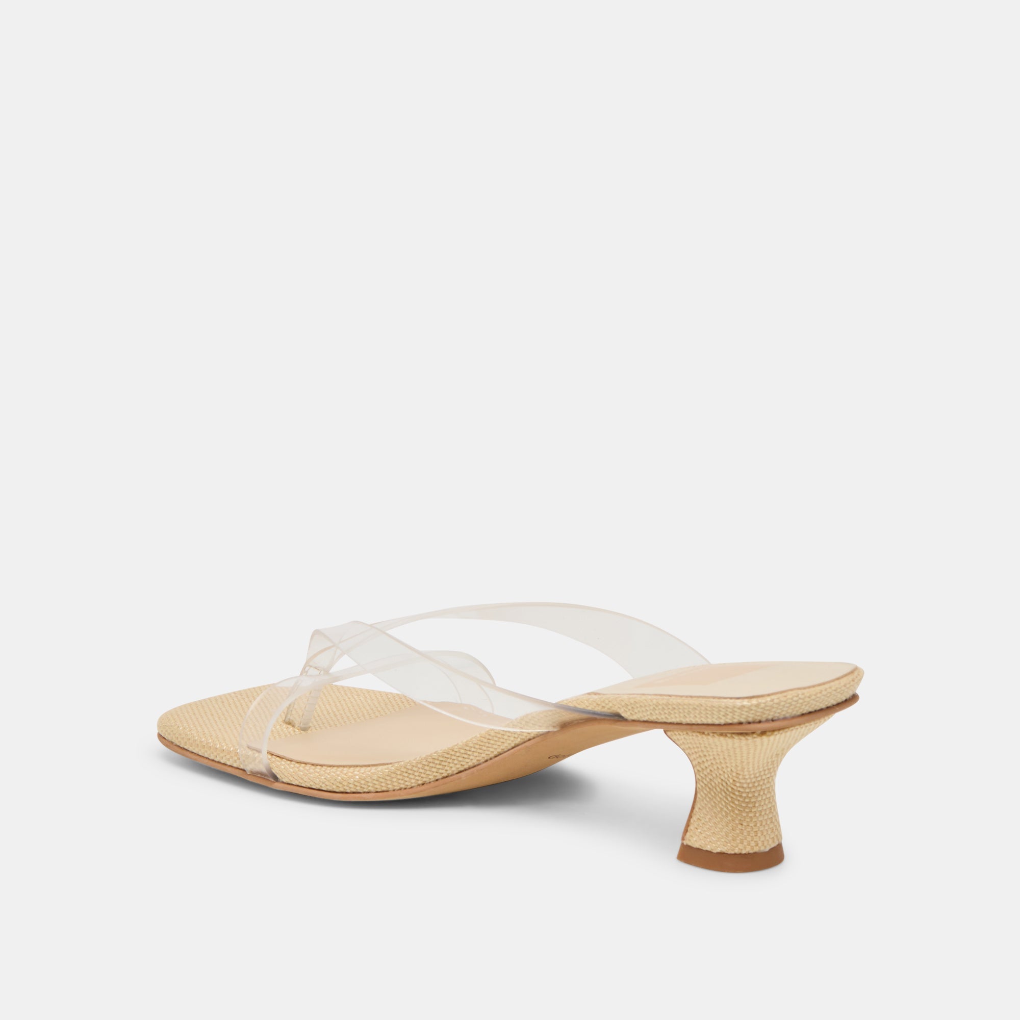 BREVEL VINYL WIDE HEELS CRYSTAL JELLY
