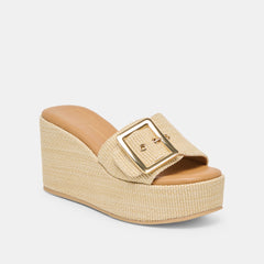 JILIAN WEDGES LT NATURAL RAFFIA - re:vita