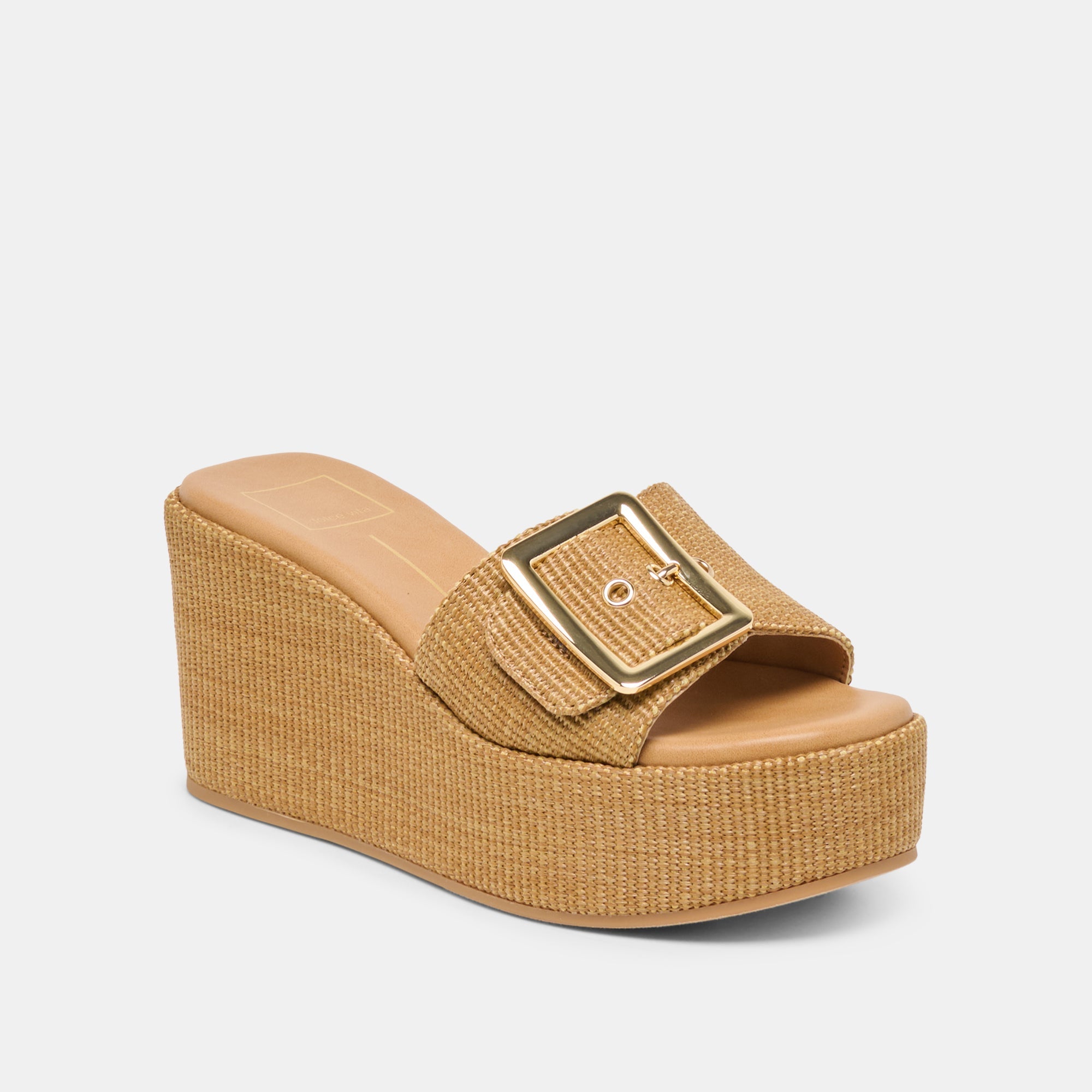 JILIAN WEDGES MOCHA RAFFIA