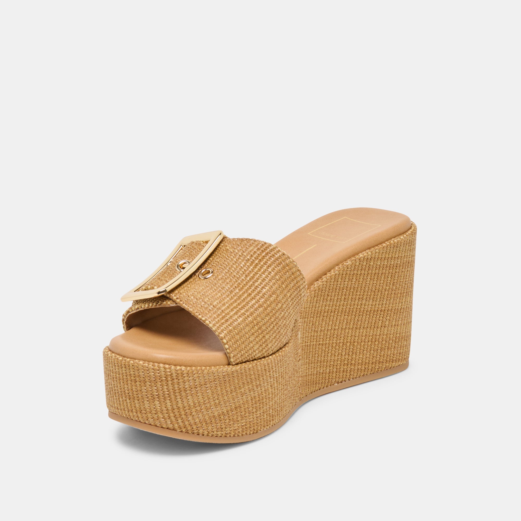 JILIAN WEDGES MOCHA RAFFIA
