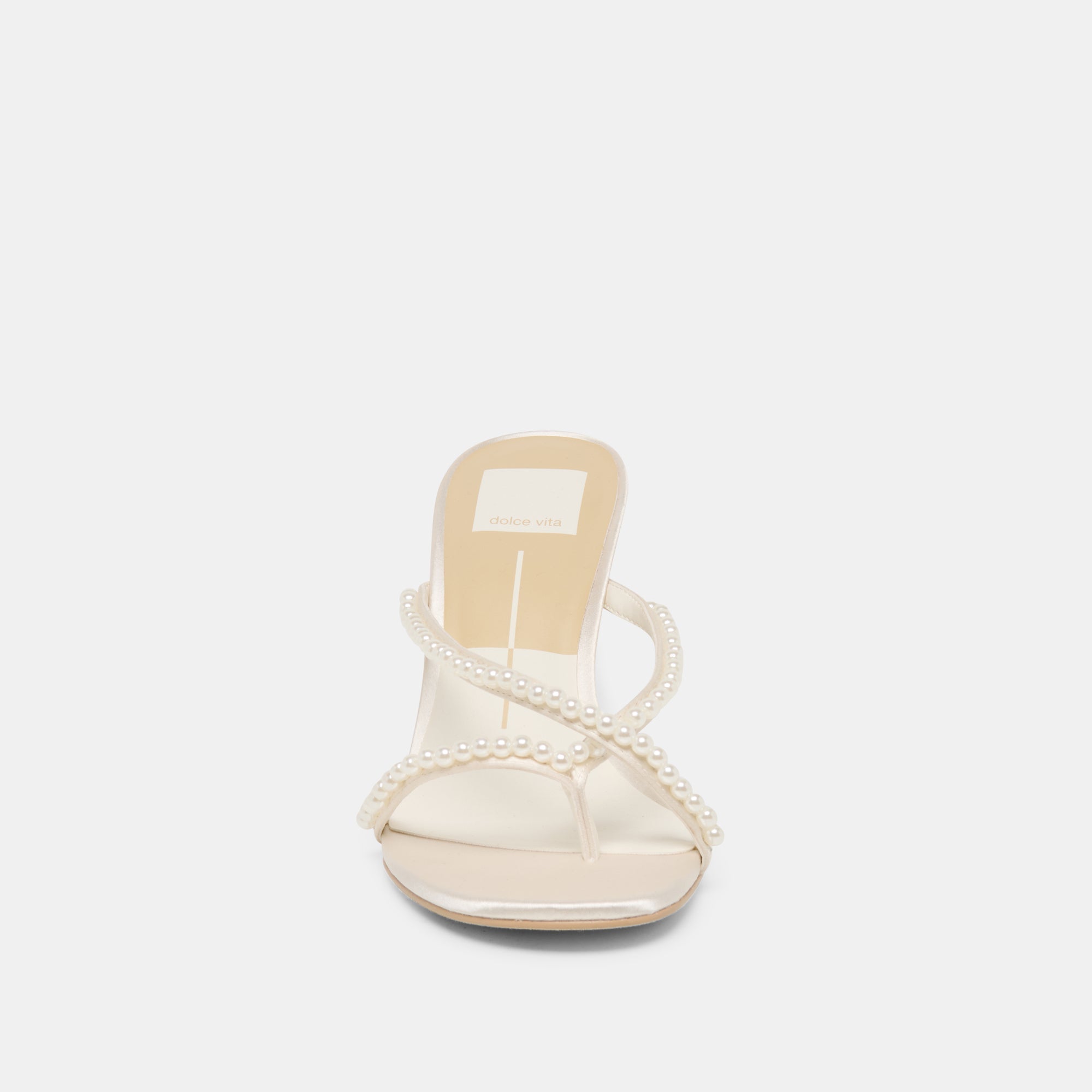 LIANO PEARL HEELS OFF WHITE SATIN