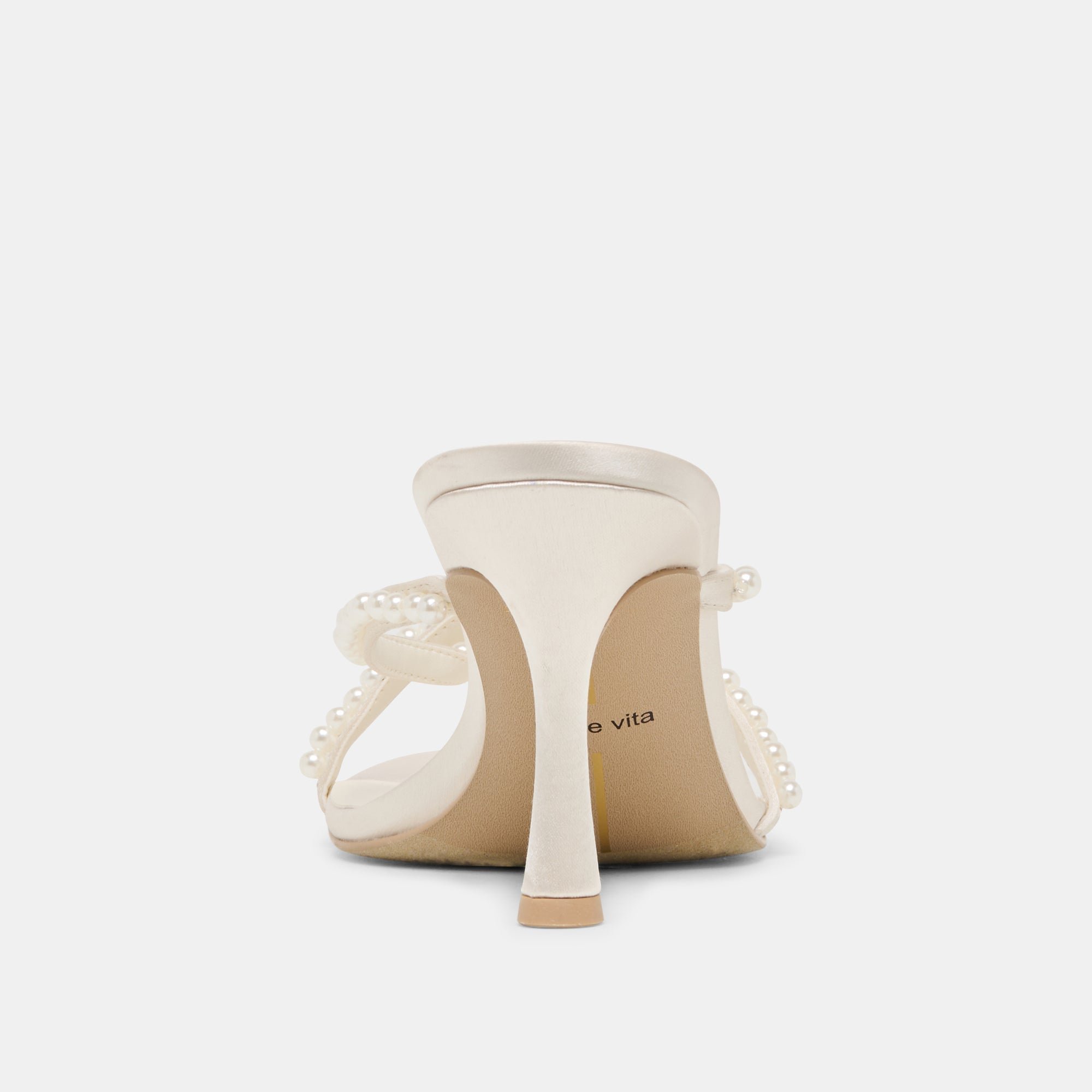 LIANO PEARL HEELS OFF WHITE SATIN
