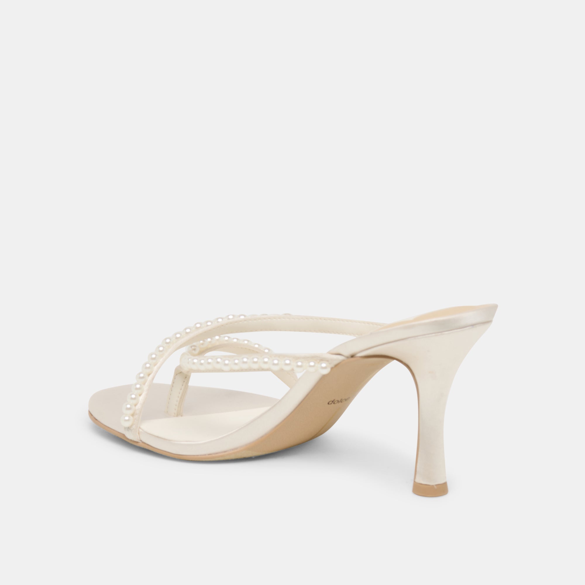 LIANO PEARL HEELS OFF WHITE SATIN