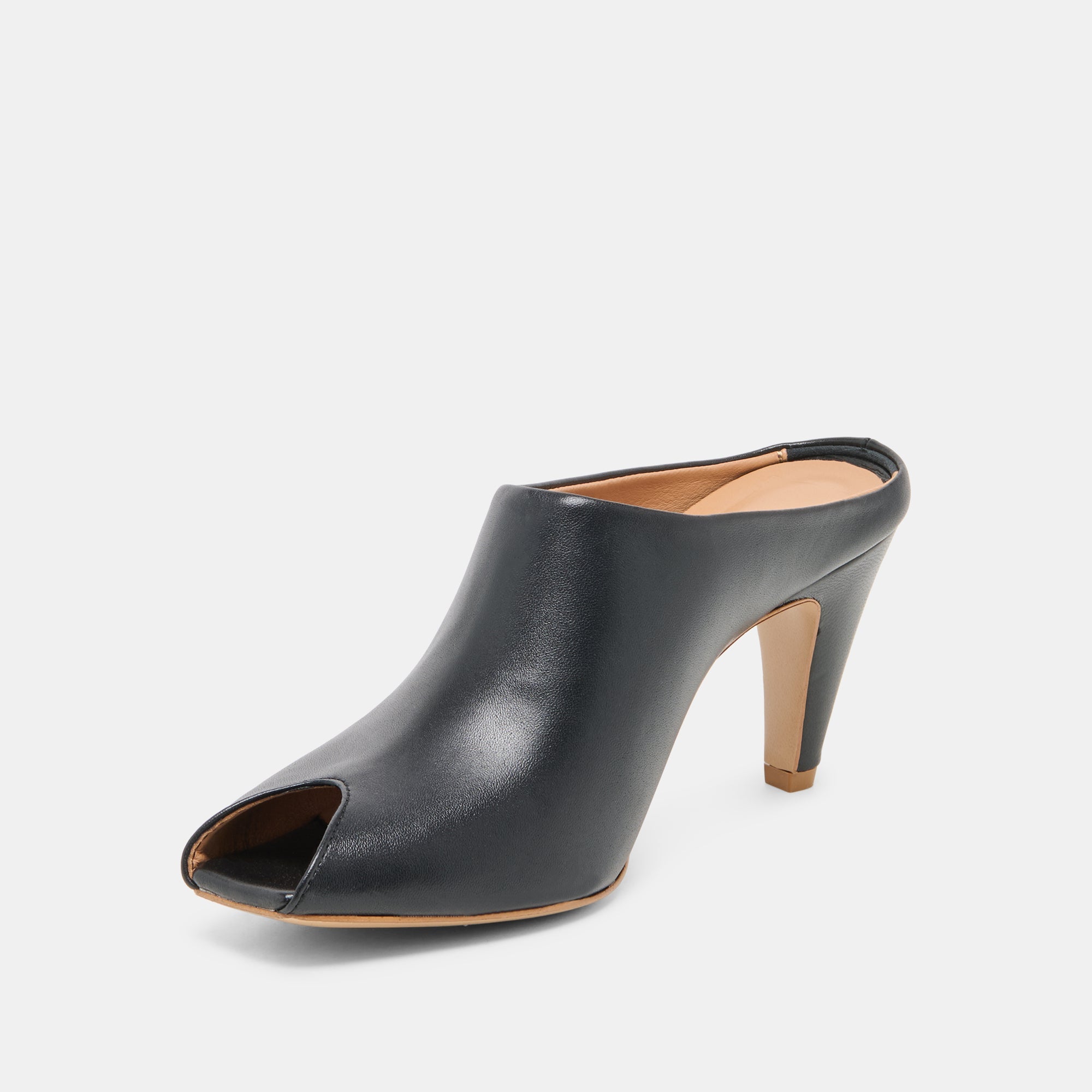 MERY HEELS BLACK LEATHER