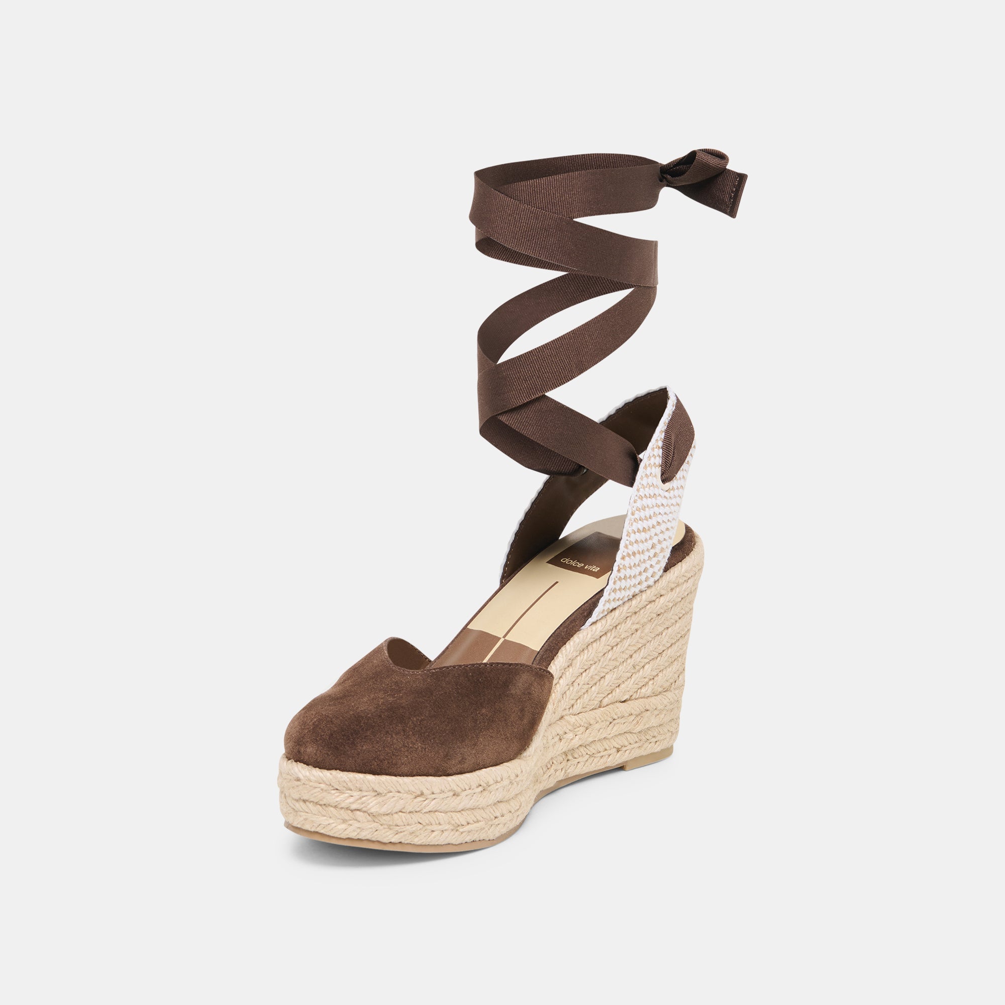 NOURA WEDGES DK BROWN SUEDE