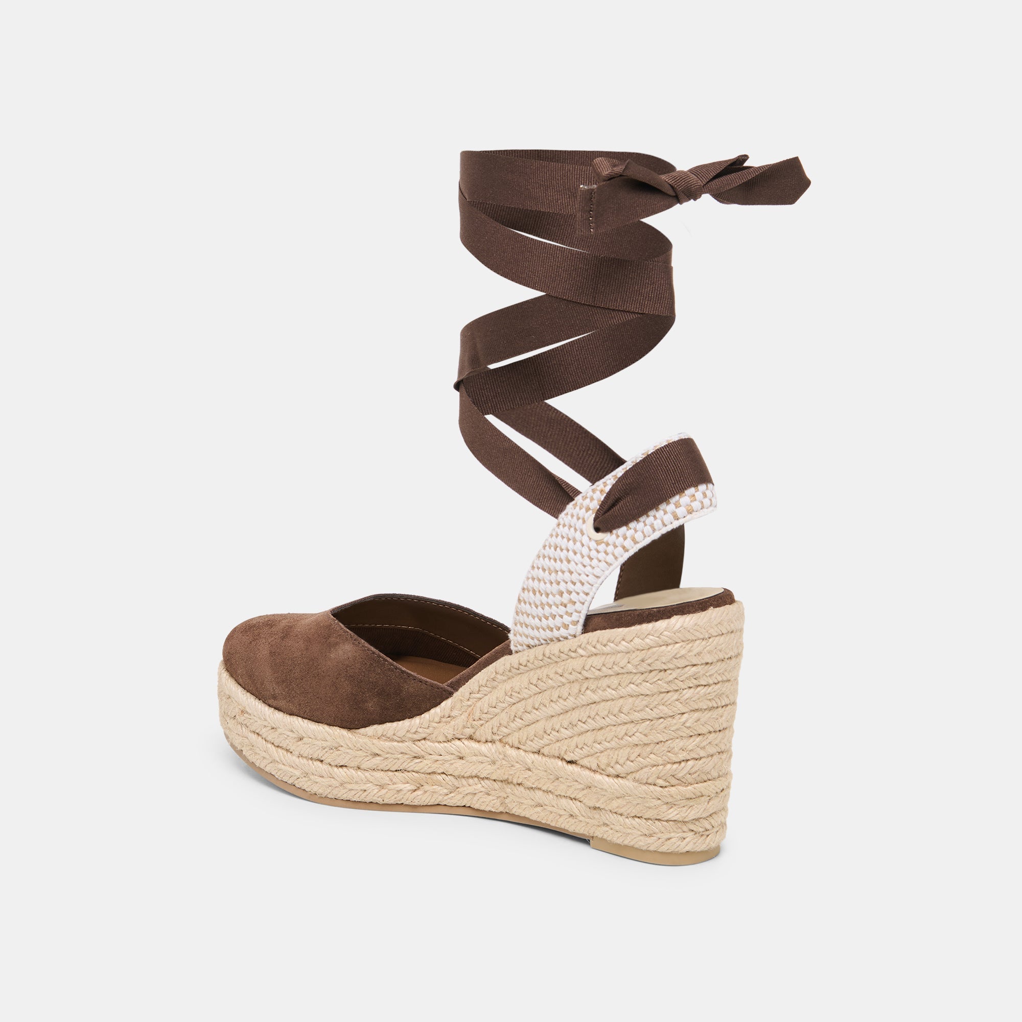 NOURA WEDGES DK BROWN SUEDE