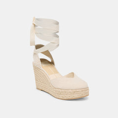 NOURA WEDGES ECRU LINEN