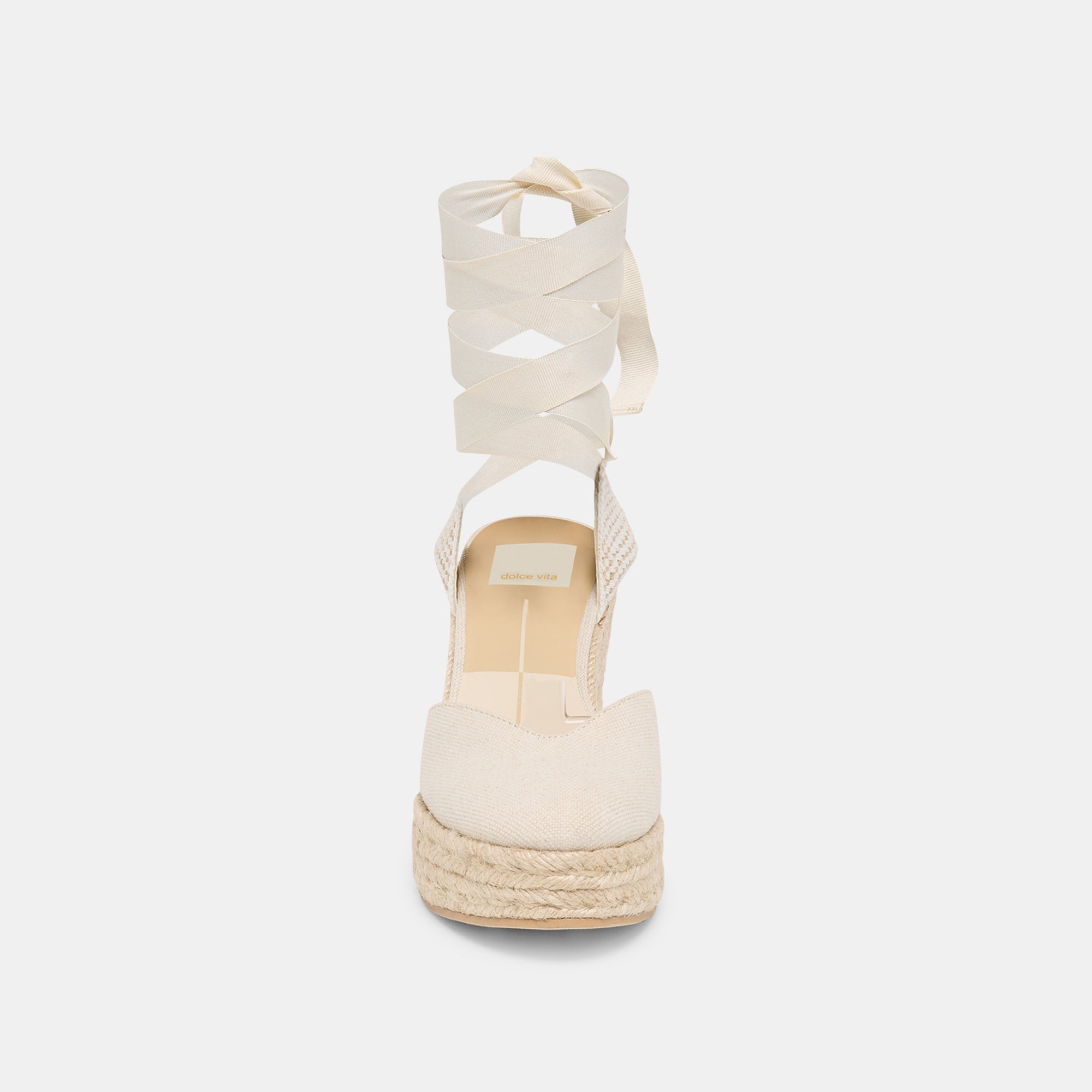 NOURA WEDGES ECRU LINEN