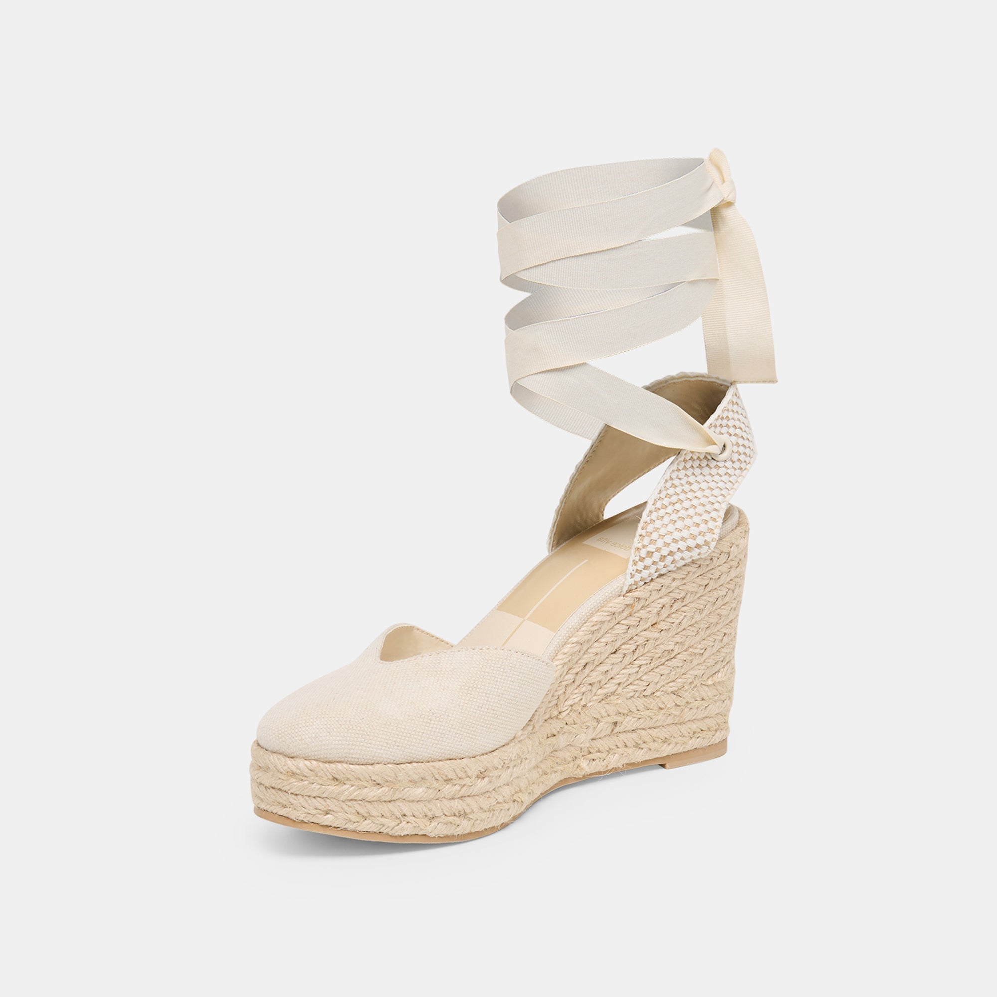 NOURA WEDGES ECRU LINEN