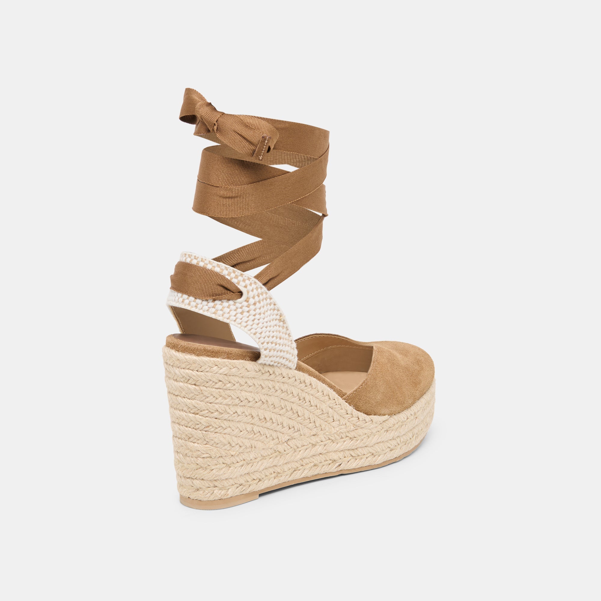 NOURA WEDGES LT BROWN SUEDE