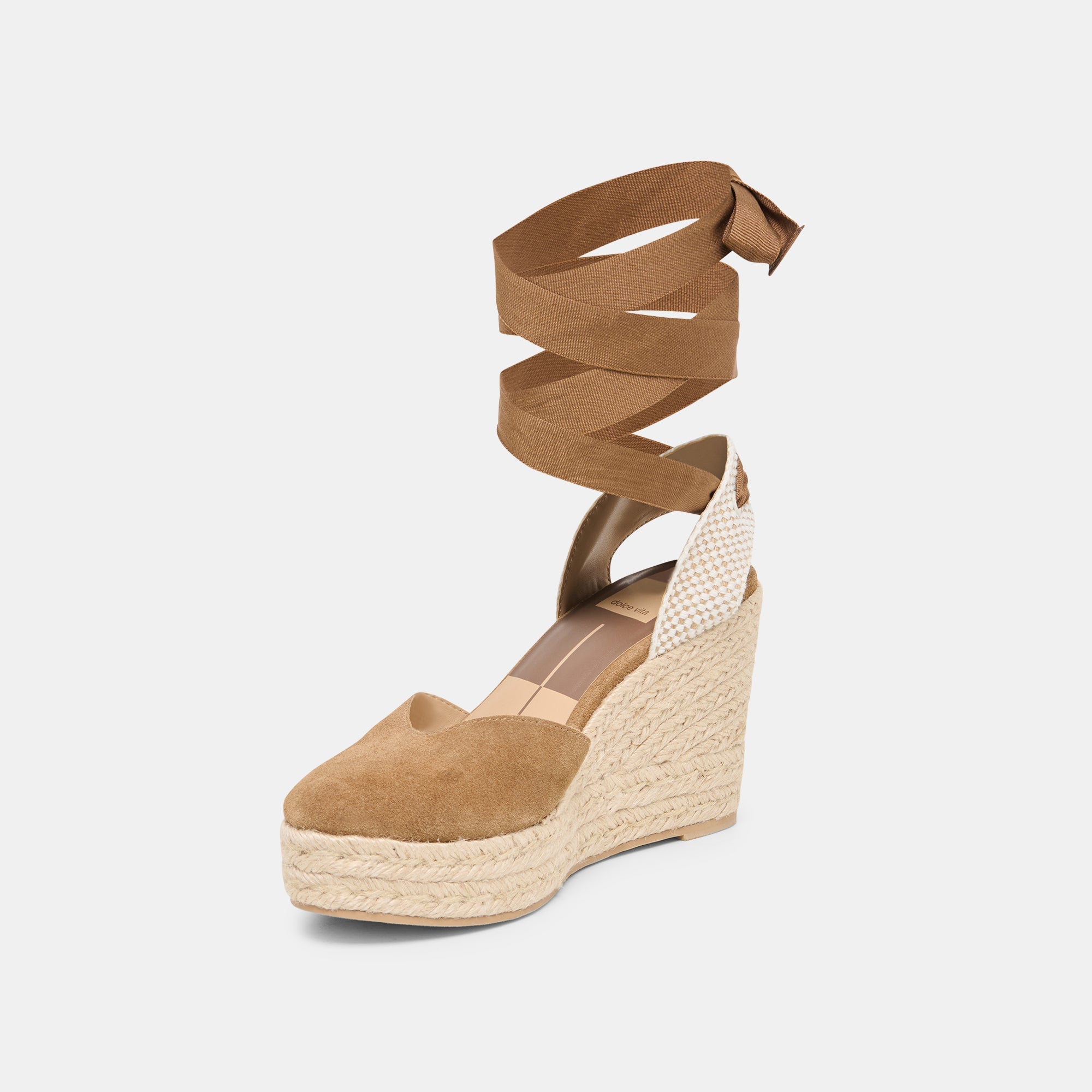 NOURA WEDGES LT BROWN SUEDE