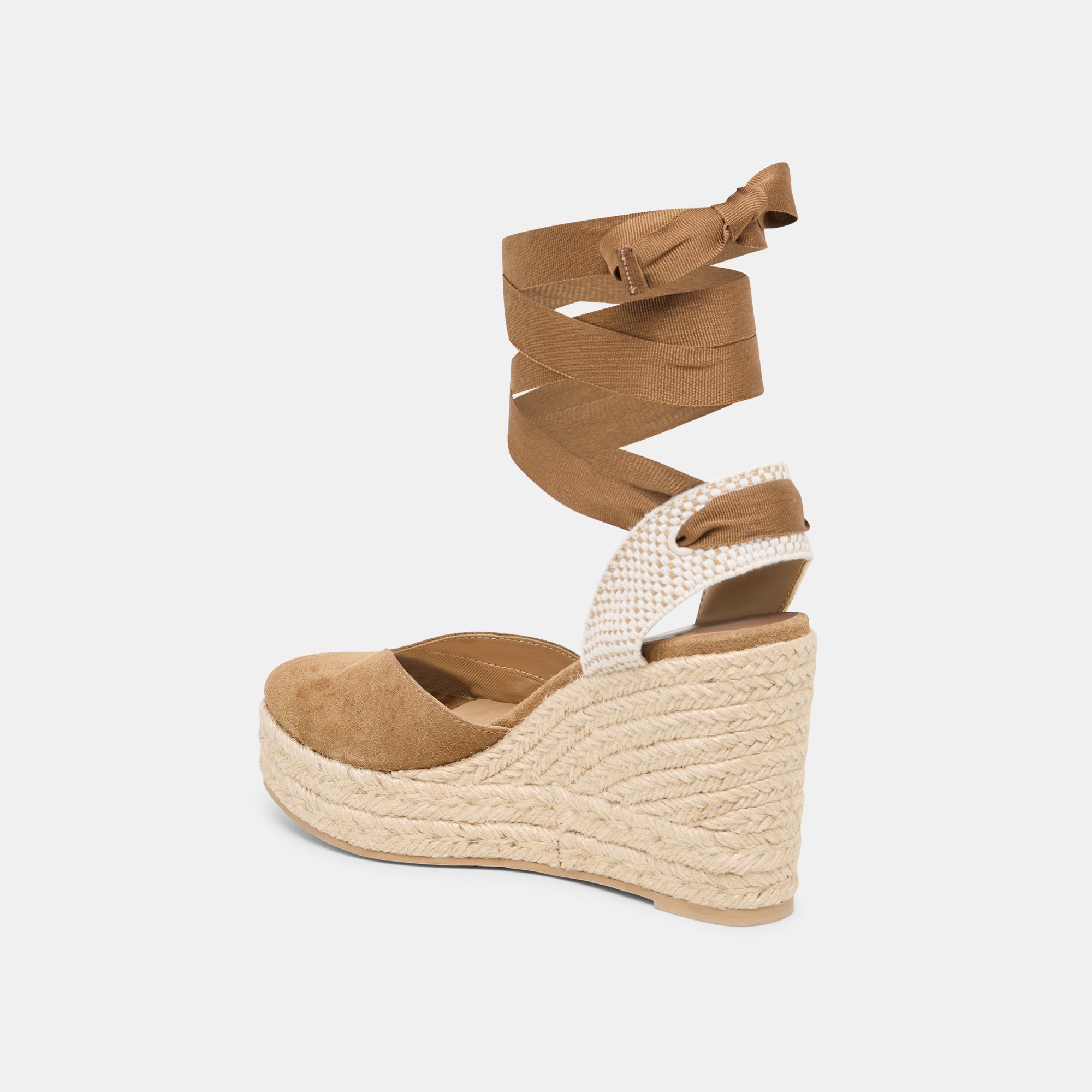 NOURA WEDGES LT BROWN SUEDE