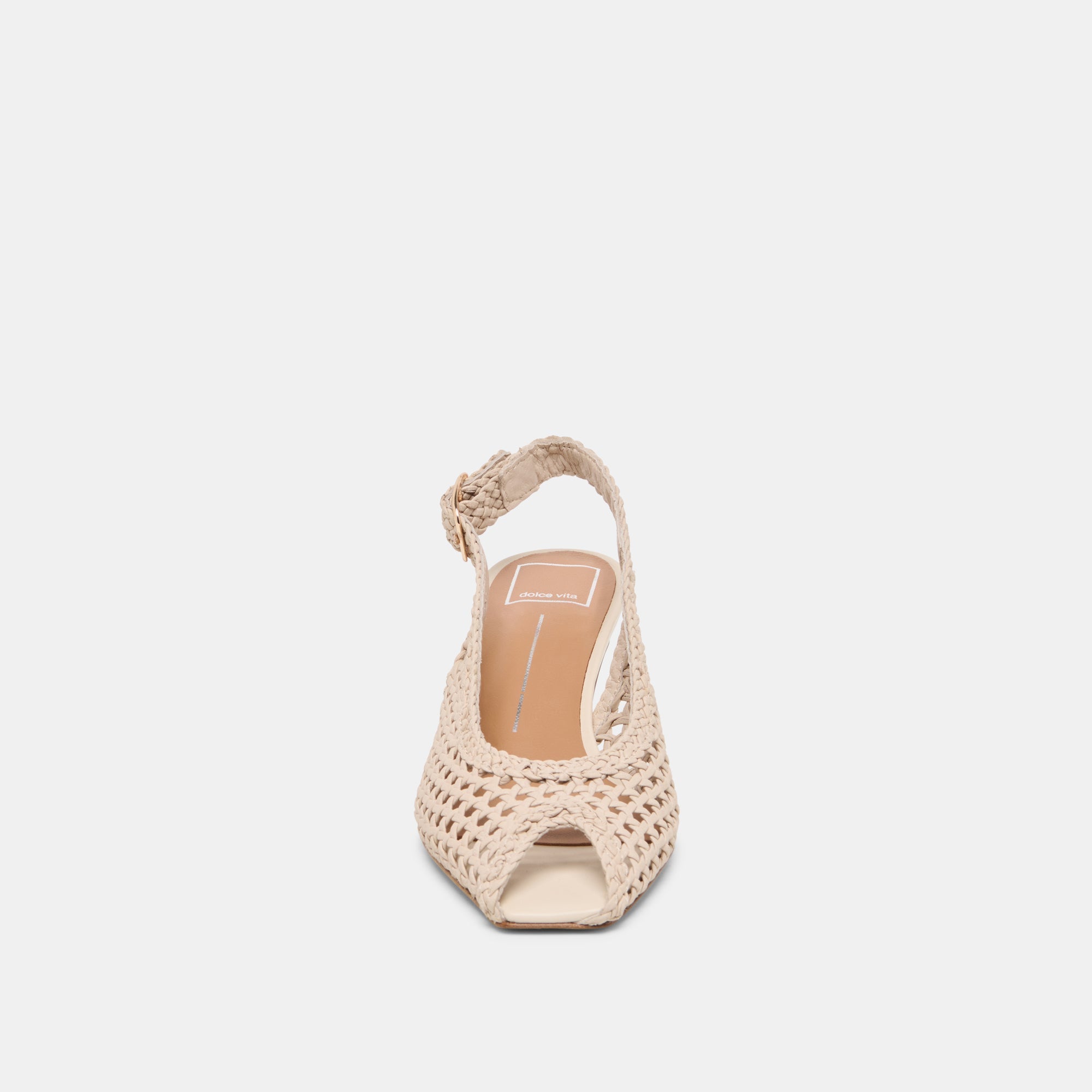 REMLA HEELS BONE WOVEN LEATHER