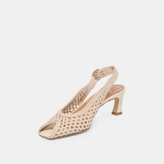 REMLA HEELS BONE WOVEN LEATHER