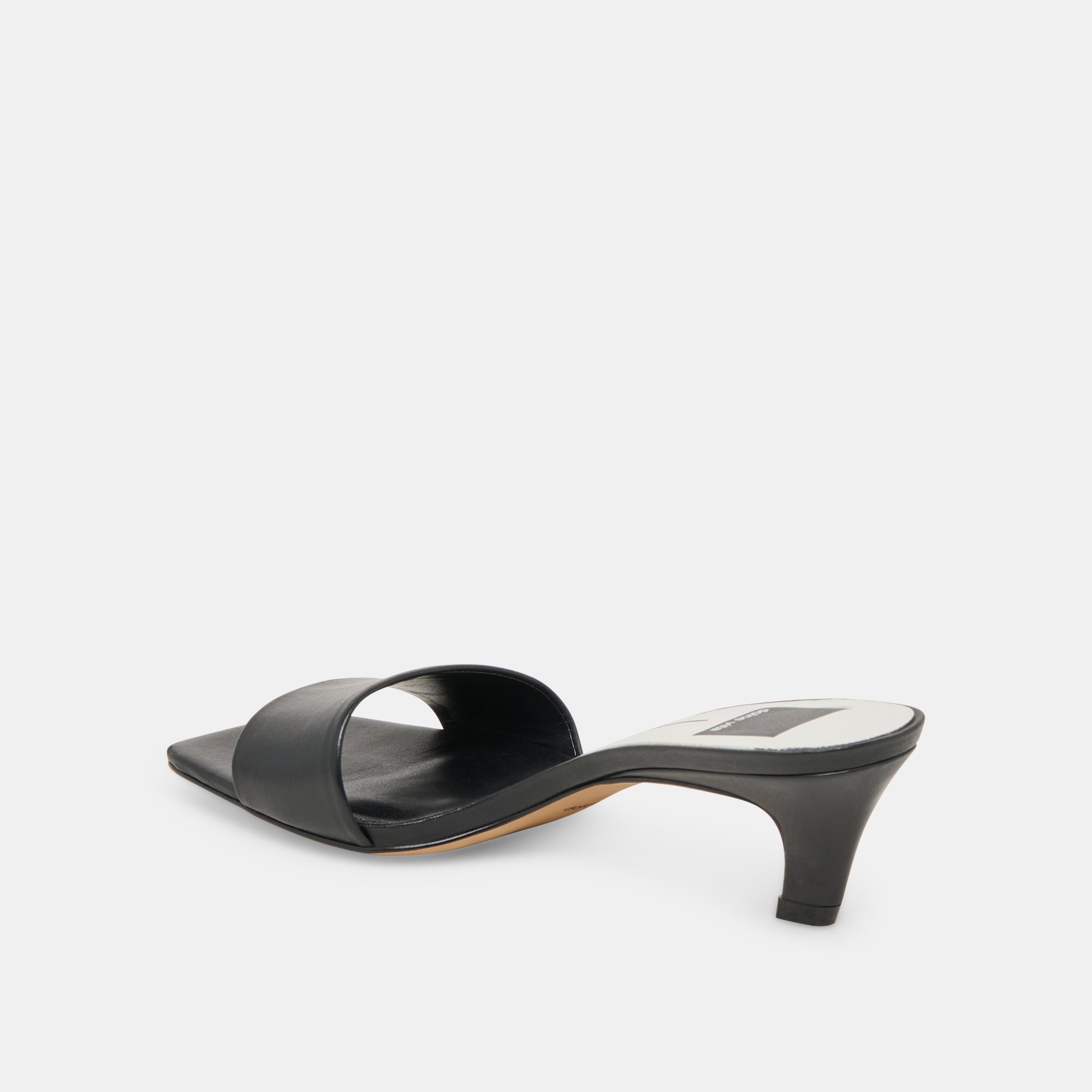 REXA WIDE HEELS BLACK LEATHER