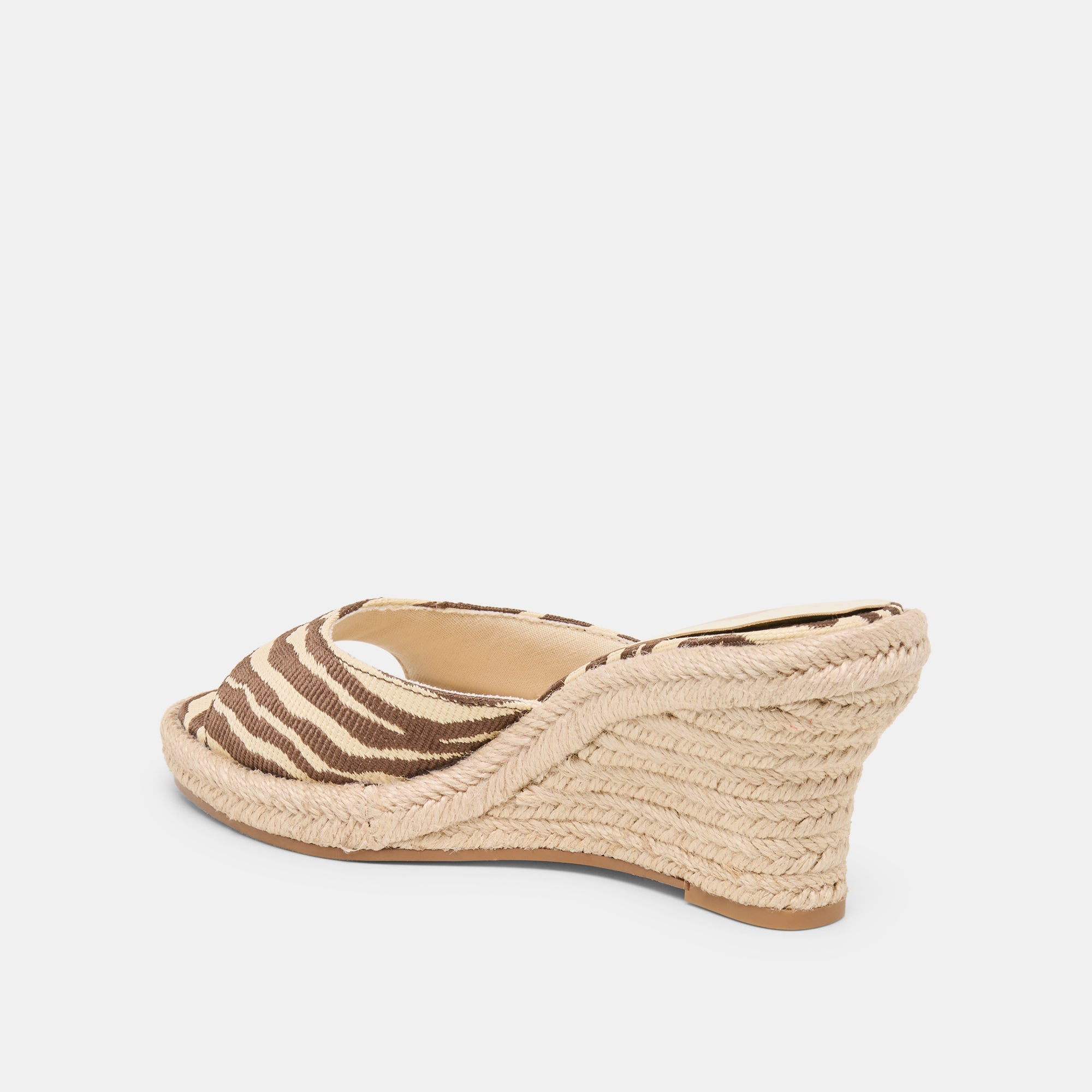 VAYA WEDGES BEIGE ZEBRA RAFFIA