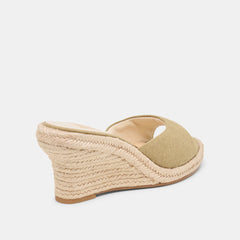 VAYA WEDGES KHAKI LINEN