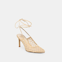 YAEL HEELS LT NATURAL WOVEN RAFFIA