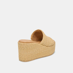 JOCLYN WIDE WEDGES LT NATURAL RAFFIA