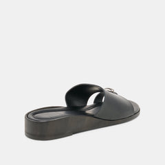 MOXY SANDALS BLACK LEATHER