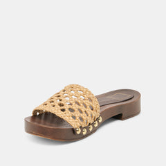 SADIE SANDALS TAN RAFFIA