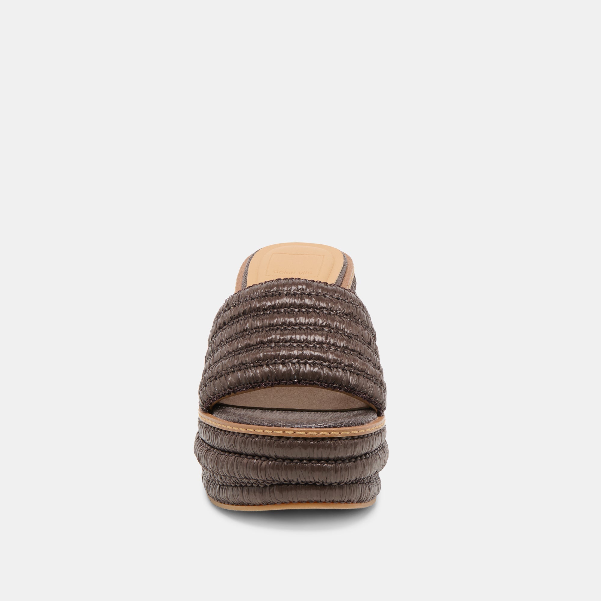 THRONE WIDE WEDGES CHOCOLATE RAFFIA