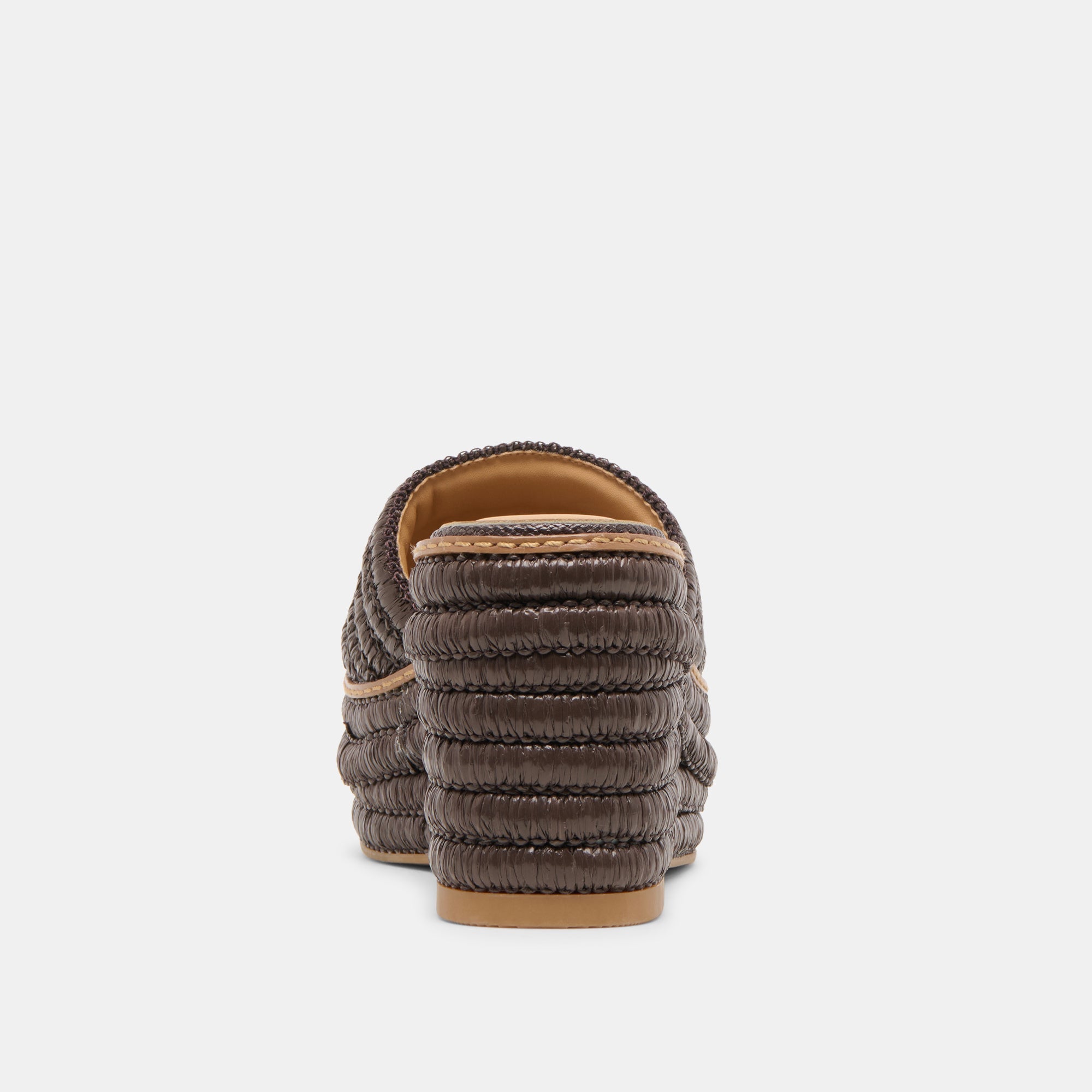 THRONE WIDE WEDGES CHOCOLATE RAFFIA