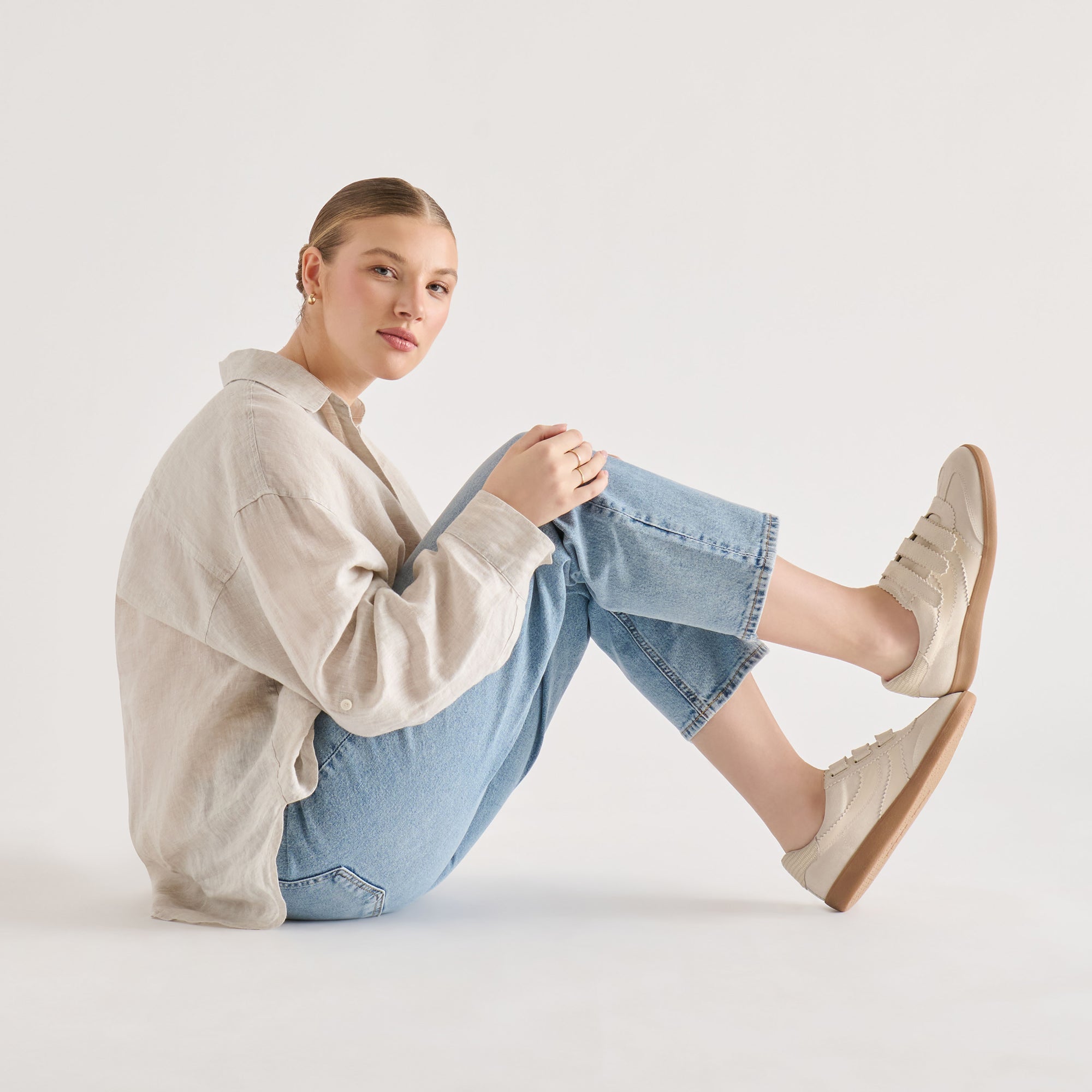 MERIT VELCRO SNEAKERS IVORY LEATHER