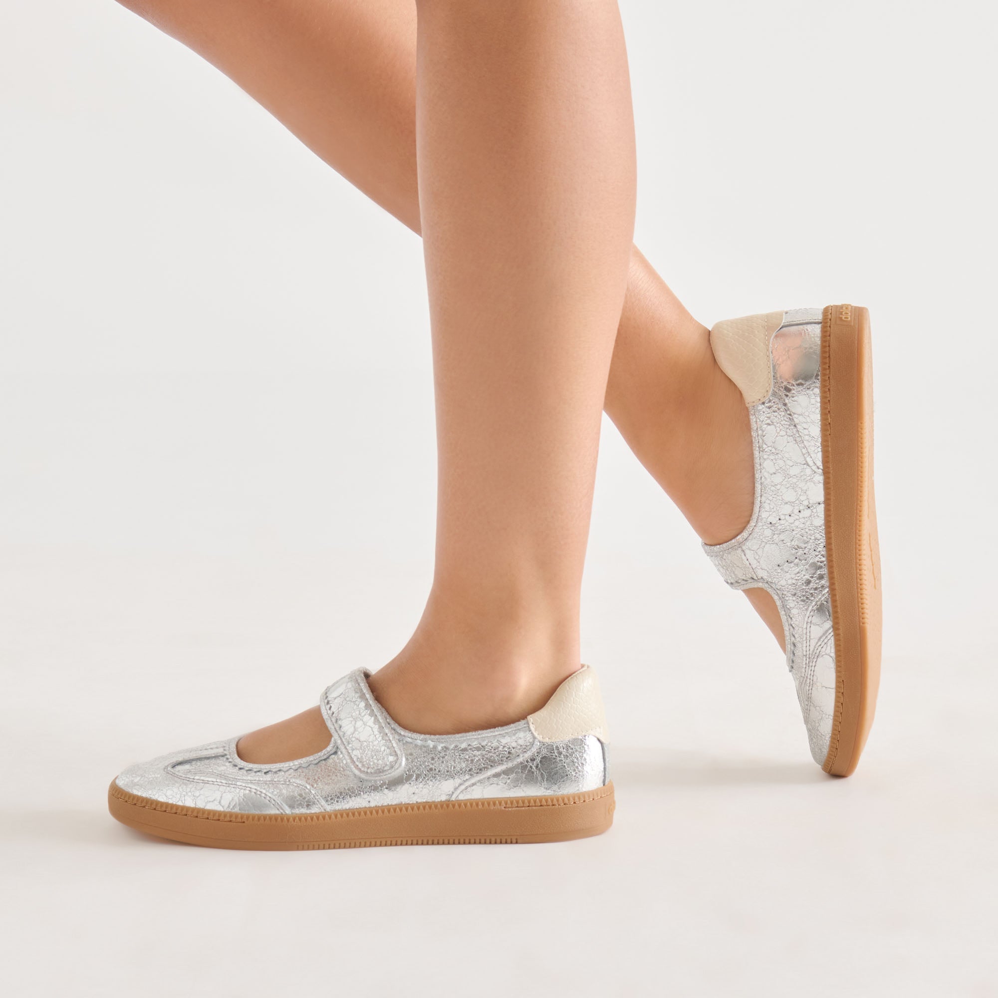 NANET SNEAKERS SILVER LEATHER
