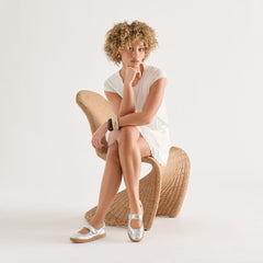 NANET SNEAKERS SILVER LEATHER