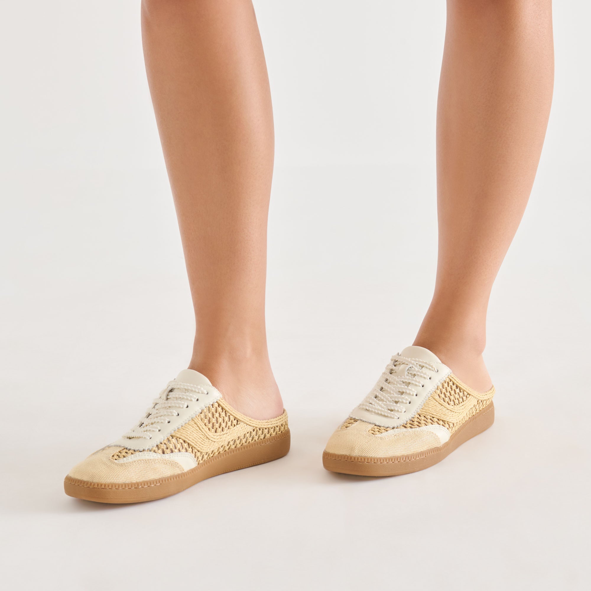 NOTICE SLIDE WOVEN SNEAKERS LT NATURAL WOVEN RAFFIA