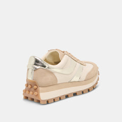 TRESA SNEAKERS WHITE GOLD SUEDE
