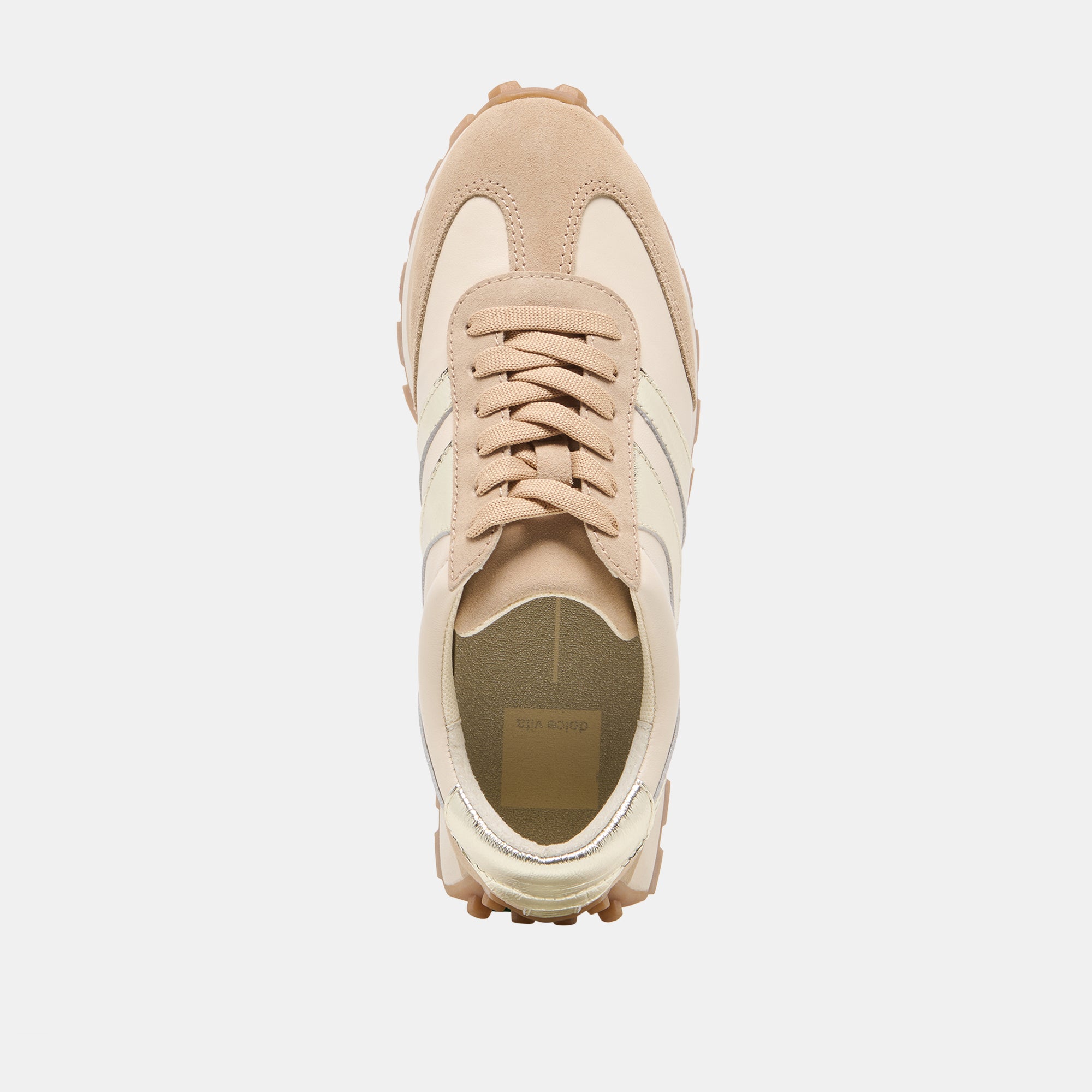TRESA SNEAKERS WHITE GOLD SUEDE