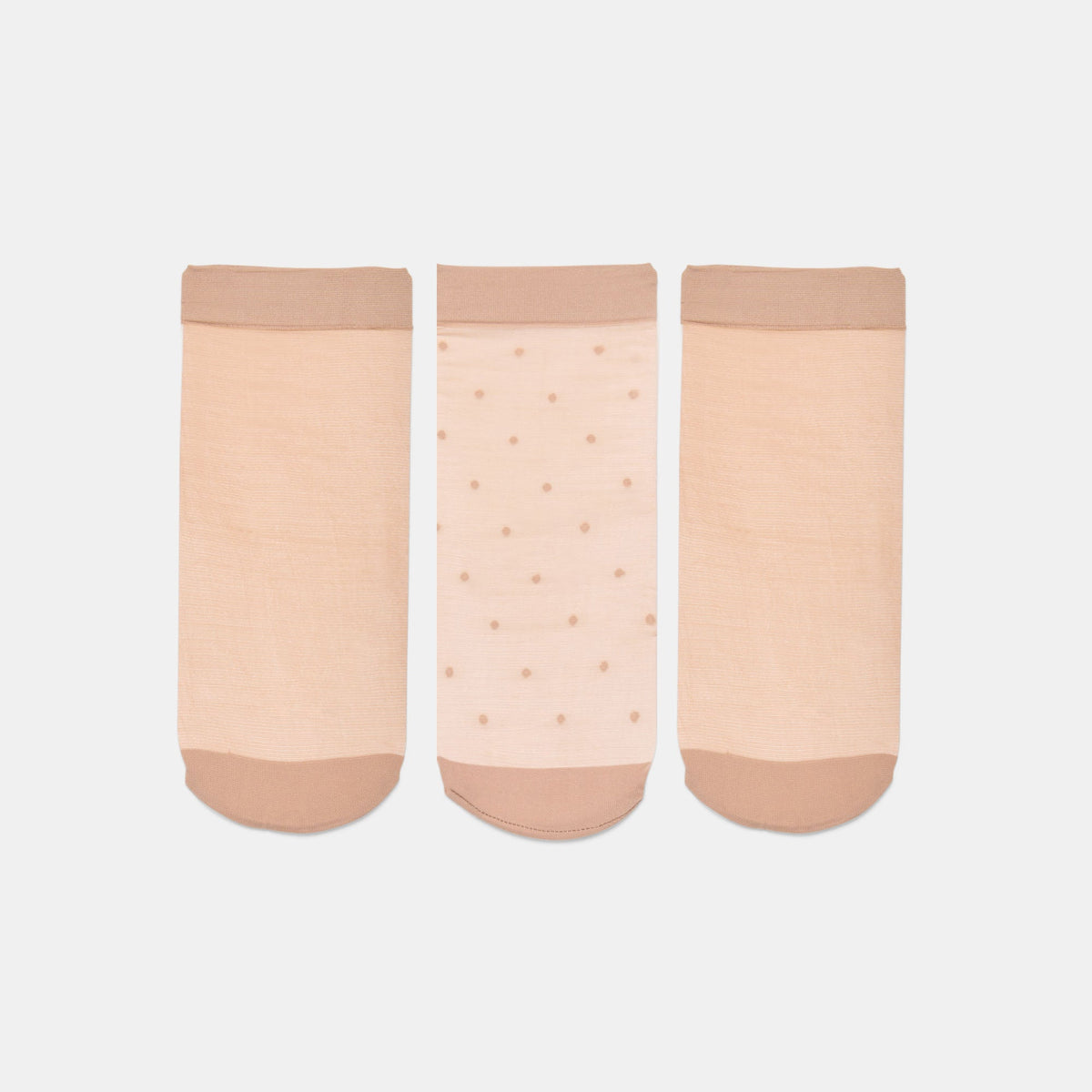 3 PACK DITSY DOT SHEER ANKLET SOCKS BLUSH