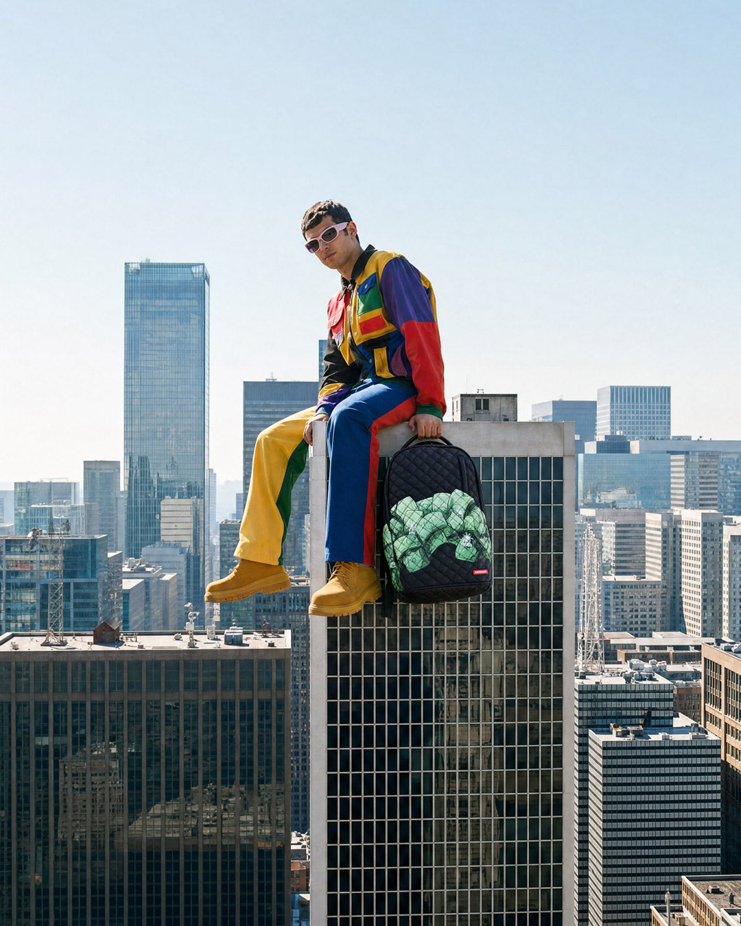 HAND-PAINTED QUILT SHARK BACKPACK