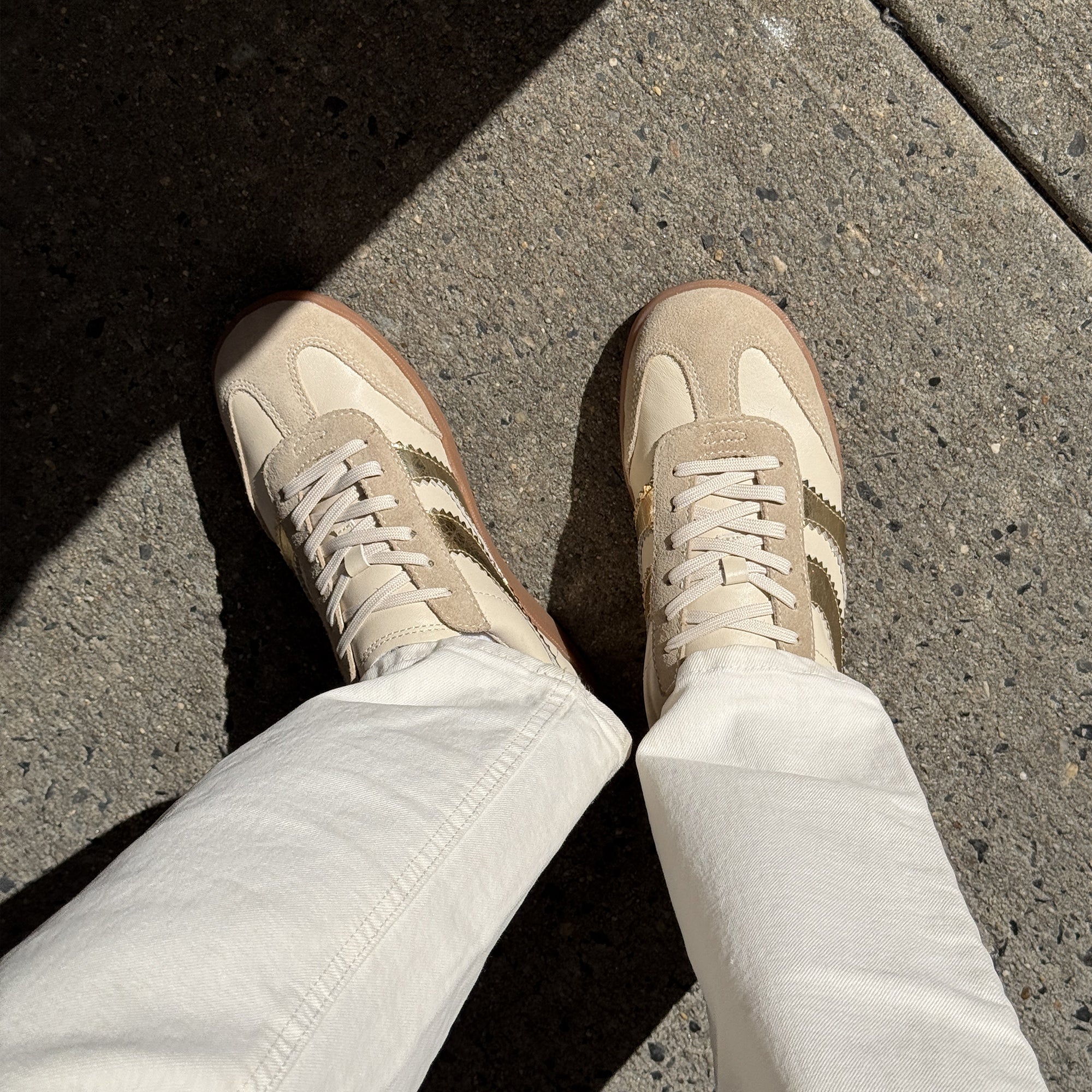 MERIT SNEAKERS WHITE GOLD LEATHER